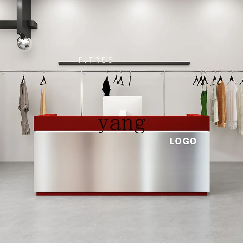CX simple stainless steel checkout page clothing store small bar store reception desk