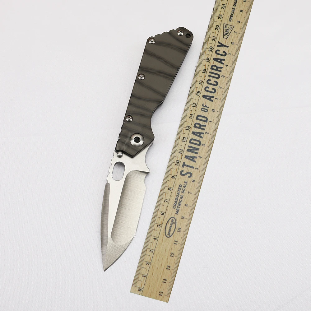 2024 new VG10 steel blade fire pattern titanium alloy handle folding EDC outdoor collection fishing pocket camping knife foldabl