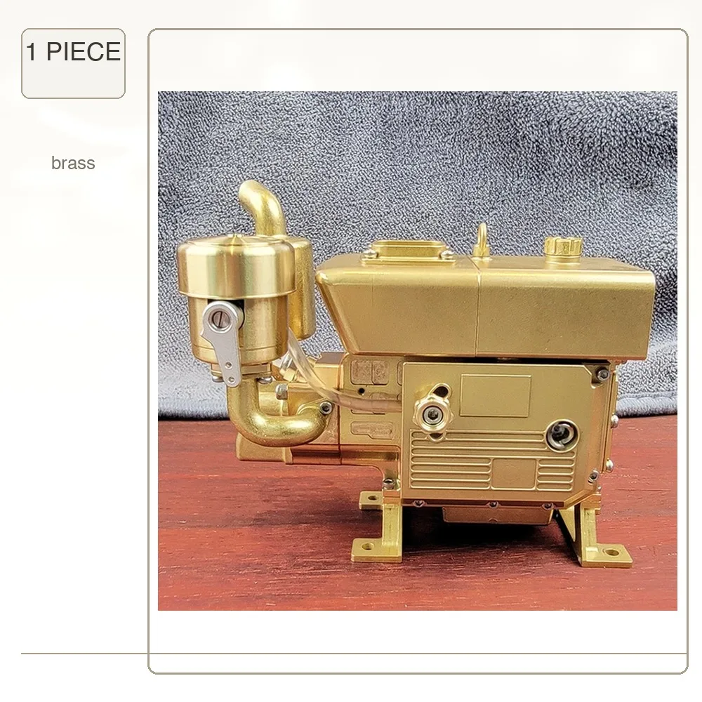 2.2CC Brass Mini Steam Engine Model MUSA with CDI Igniter Base Single Cylinder Diesel Engine Model Experimental Model Toy