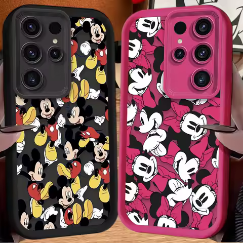 Disney Mickey Minnie Mouse Soft Case for Samsung Galaxy S24 S25 S23 Ultra S22 S21 Plus FE A36 A56 A26 A16 A06 A15 A25 A35 A55 5G