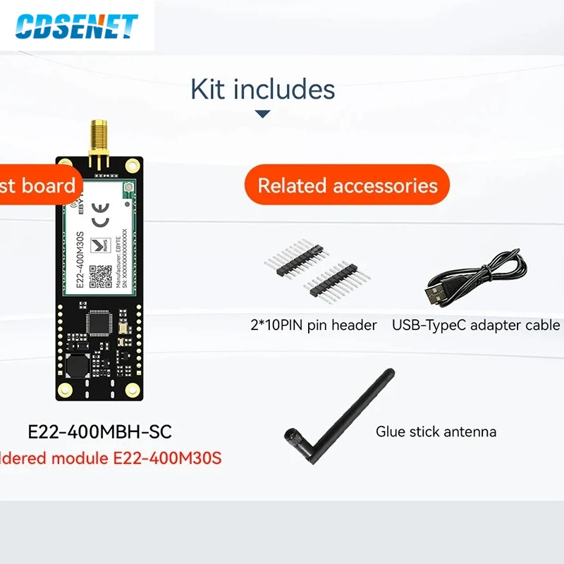 

Комплект тестовой платы беспроводной автономной разработки Lora CDSENET E22-SC Series 433/868/915/M 22/30 дБм, модуль радиочастотного приемопередатчика
