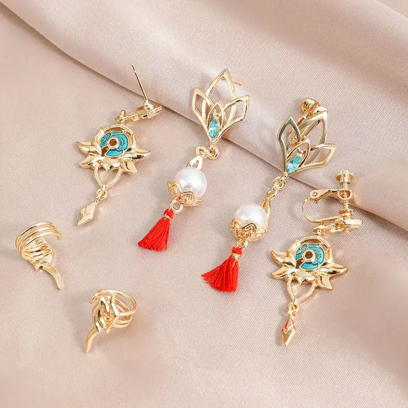Honkai:Star Rail Imbibitor Luna Cosplay Coser Dan Heng Earrings Clip For Women Dangle Earrings Fashion Ear Party Jewelry Gift