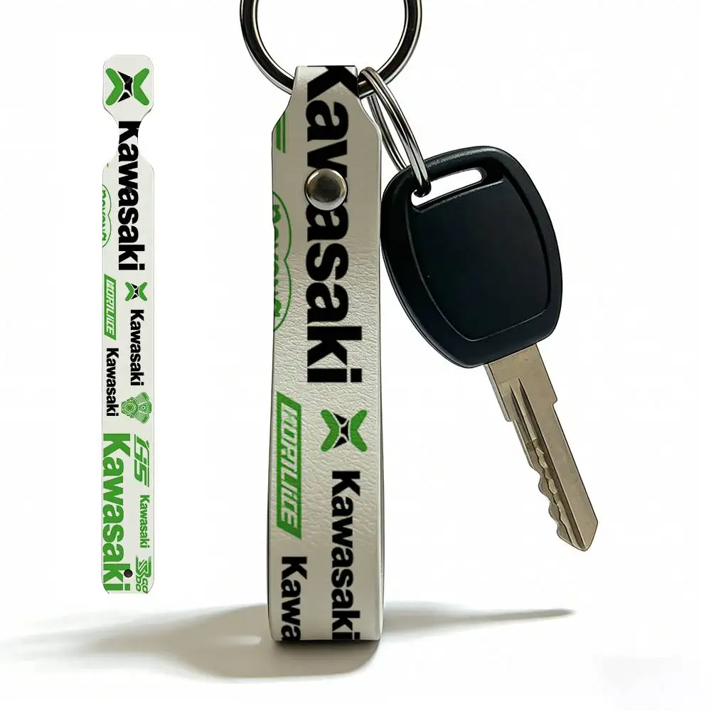 

For Kawasaki Soft PU Leather Motorcycle Keychain Lightweight Key Holder For Scooter Racing