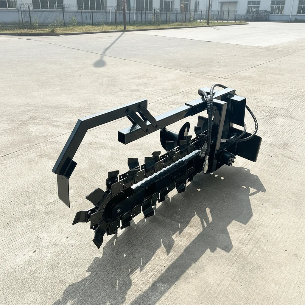 Mini Skid Steer Loader Diesel Track Loader With Trencher Attachment Hydraulic Compact Crawler China Machine