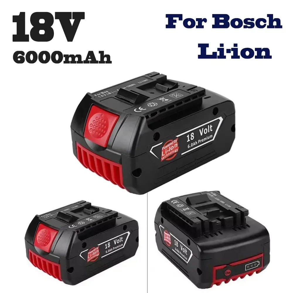 لبوش 18 فولت 6000 مللي أمبير وجع تأثير المطرقة أداة بطارية ليثيوم 6.0AH قابلة للشحن BAT609 ، BAT609G ، BAT618G ، BAT614 + شاحن #2