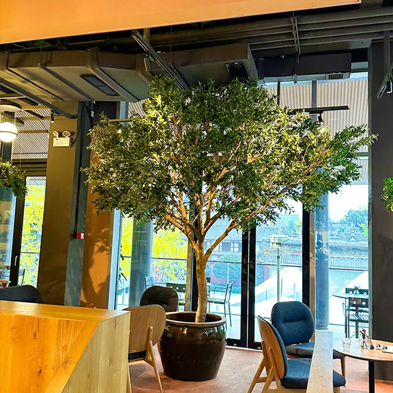 Simulation olive tree large-scale floor-to-ceiling bionic green plants indoor and outdoor landscape decoration