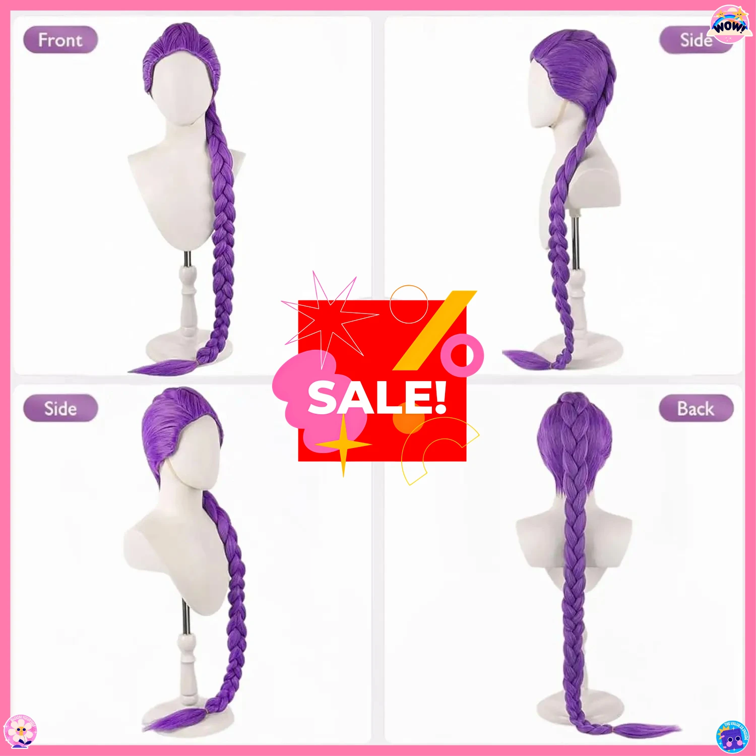 วิกผมคอสเพลย์จากภาพยนตร์เคป๊อป รูมิ โซอี้ นักล่าปีศาจ วิกผมสังเคราะห์ทนความร้อนสำหรับงานคาร์นิวัล