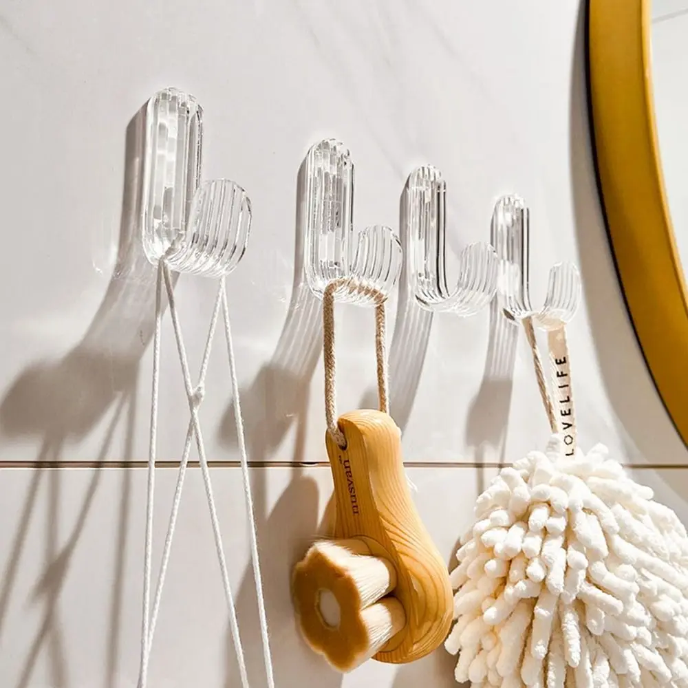 6 pezzi di lusso leggero acrilico acrilico gancio decorativo senza punzonatura chiave panno organizzatore cucina da parete trasparente