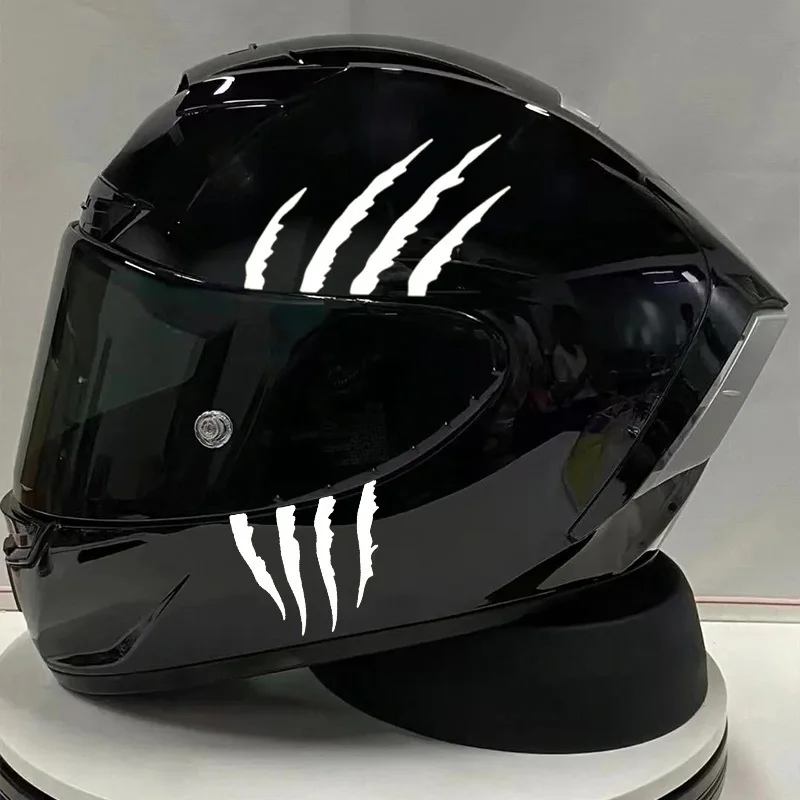 1SET Claw Mark Helmet Stickers Black Pattern Multiple Sizes Waterproof Adhesive Vinyl Decal for Motorcycle Helmet Decoration