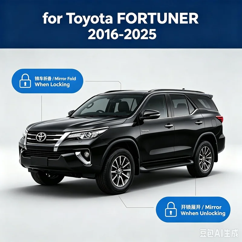 for Toyota Fortuner 2016-2025  Side Mirrors Folding Automatically