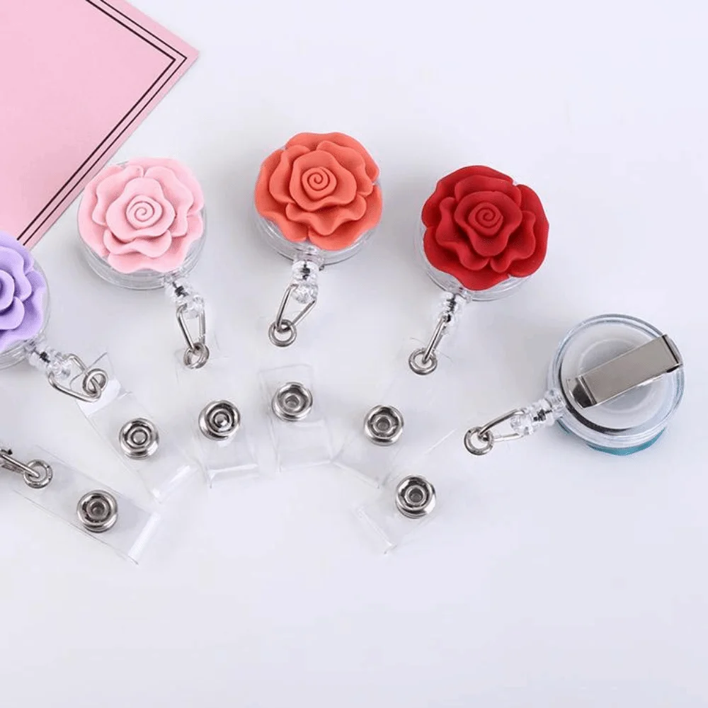 Doctor 6 Color Office Suppies Name Tag Badge Reels Hospital Employee Reel Clip Badge Holder Easy Pull Buckle Chest Pocket Clip