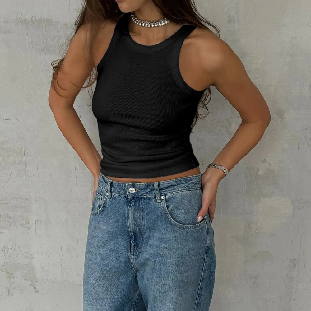 

Temperament Vest Women's 2026 Summer New Slim-fitting and Thin Sleeveless Short Top