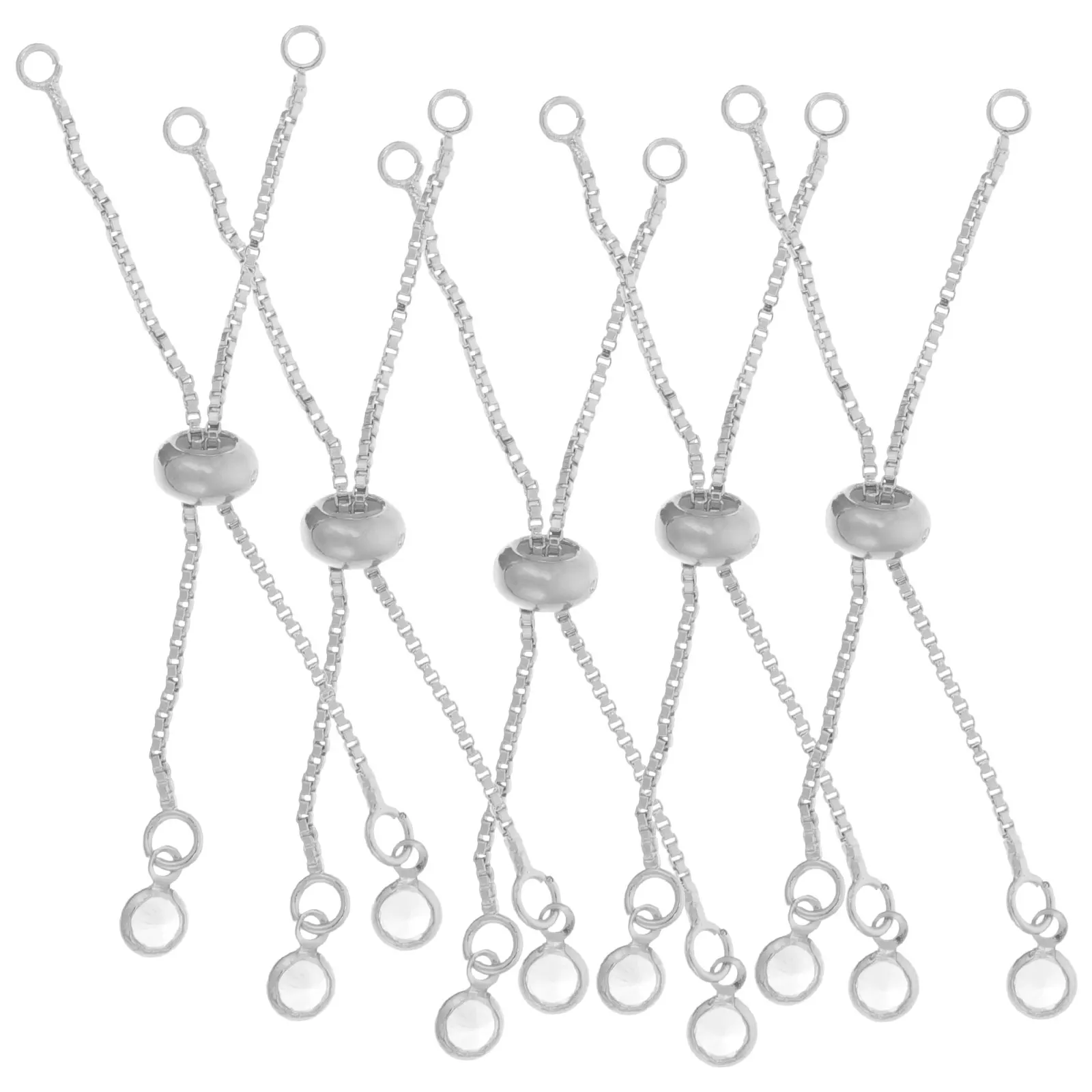 

5pcs Bracelet Buckle Extension Chain Metal Adjustable Slider Copper Extender Clasp DIY Jewelry Making Handmade Accessories