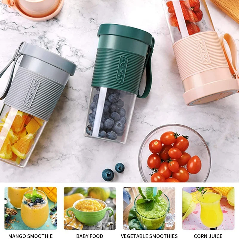 خلاط صغير محمول بثلاث شفرات ، صانع مخفوق السموزي ، كوب عصارة محمول باليد متعدد الوظائف ،