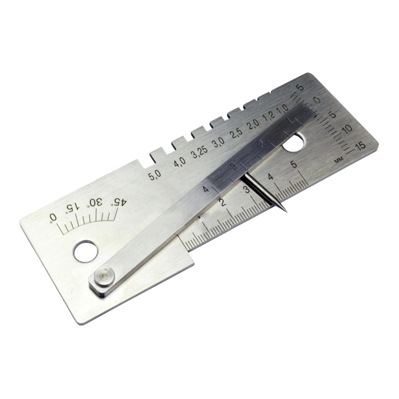 Medidor universal soldagem, metal, aço, ferramentas medição 45 graus, soldadores, medidor