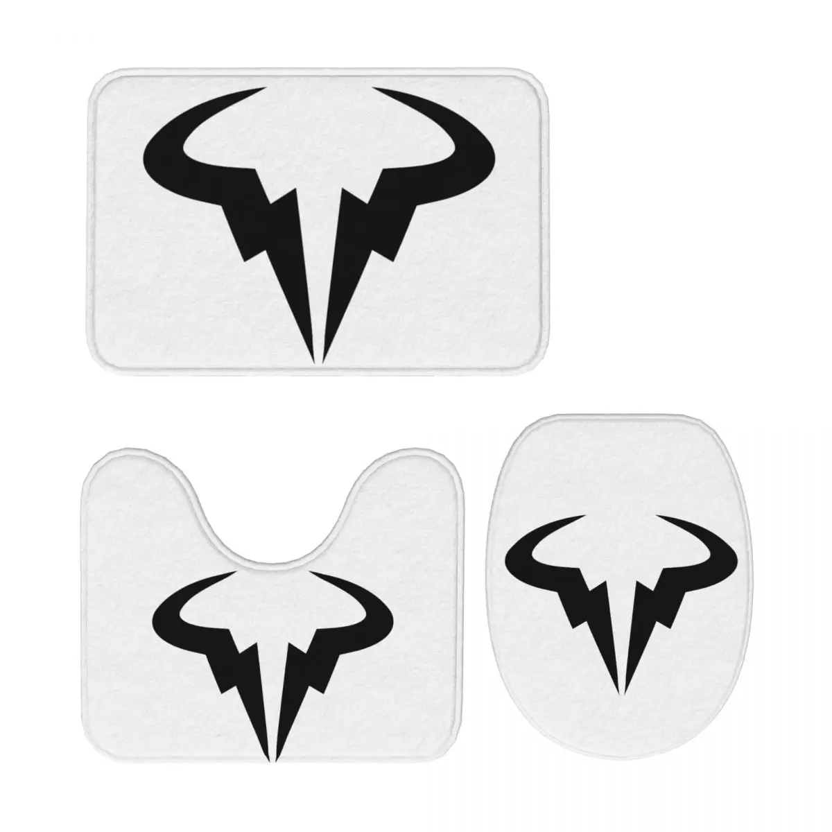 

Rafael Nadal Logo 3-х предметный коврик для ванной комнаты, набор для ванной комнаты, крышка для унитаза, домашний декор, нескользящий ковер, напольный коврик