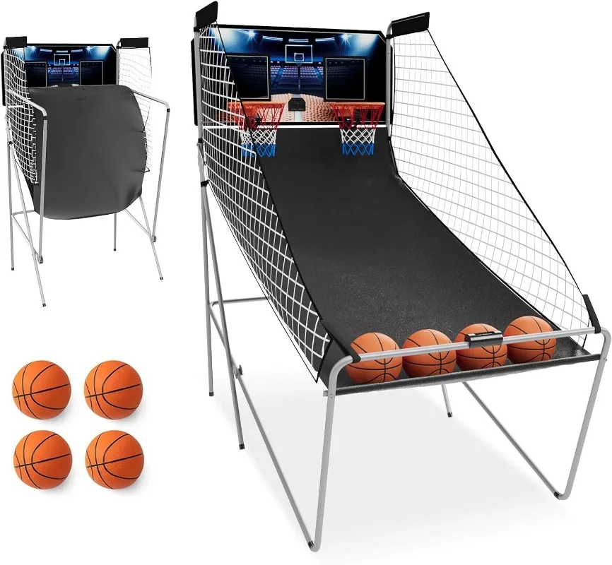 

Arcade Basketball Game, Dual Shot Electronic Basketball Game with 8 Game Modes, LCD Score Display, and 4 Rubber Balls