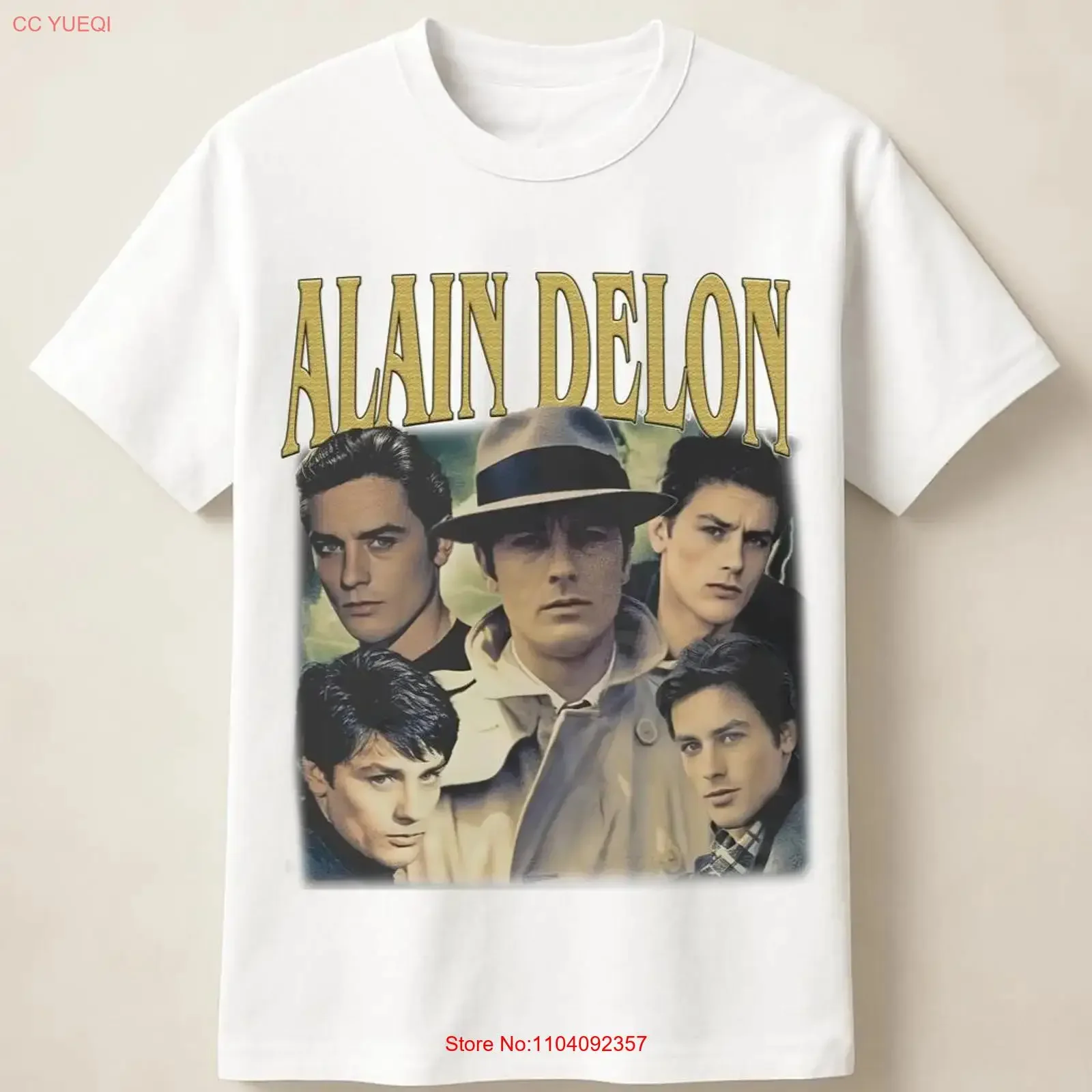 Alain Delon French Actor Movie Star Classic Film Tribute T Shirt vintage Washed Versatile Stylish Slightly streetwear