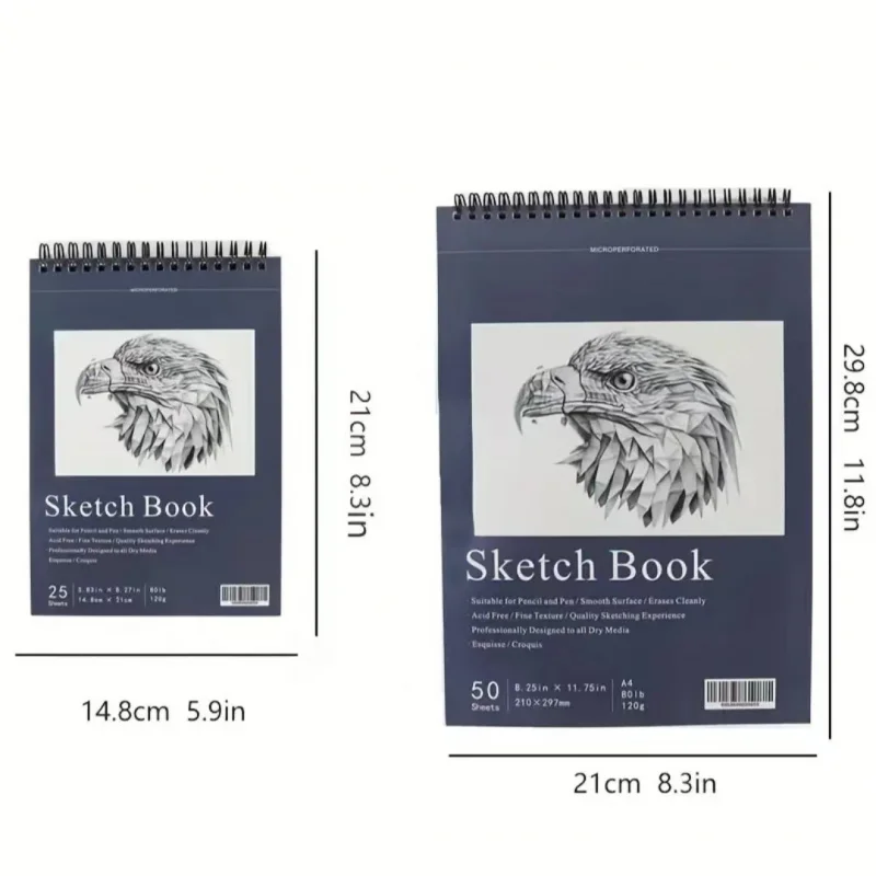 16/25High-quality sketchbook with blank canvas for artistic creation, suitable for drawing、Sketch、Graffiti、Portable Sketch Noteb