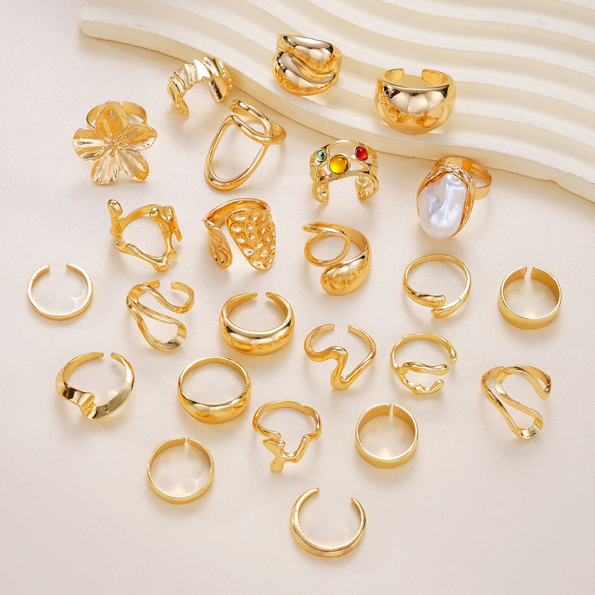 ชุดแหวนลายดอกไม้สไตล์เรโทร 24 - Resin Art Ring บทวิจารณ์และราคา