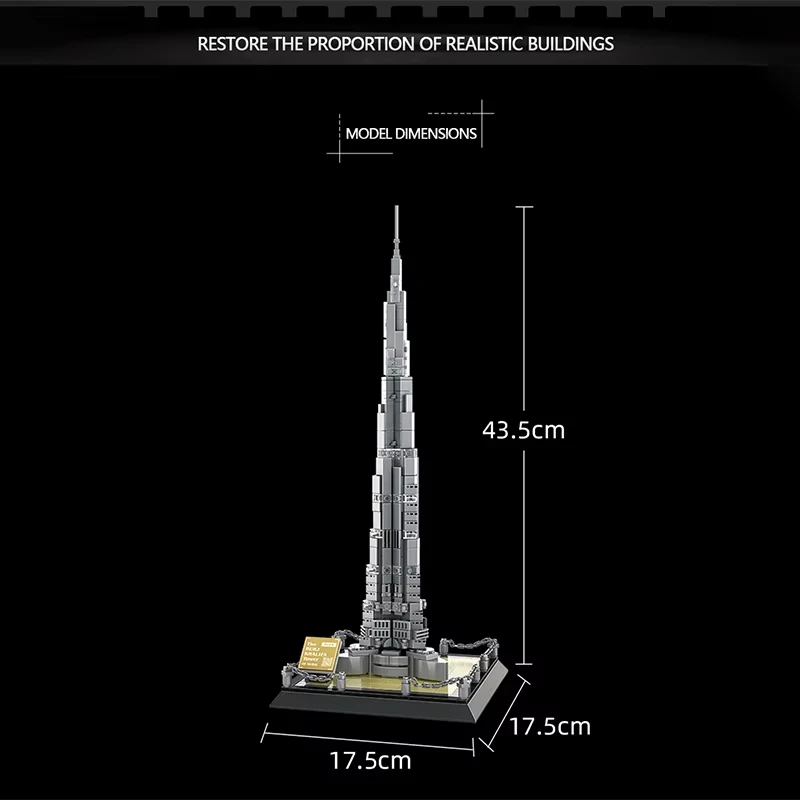 555-delige City Series Burj Khalifa-bouwset,'s werelds hoogste wolkenkrabber architectuurmodel voor woondecoratie, cadeau voor volwassenen