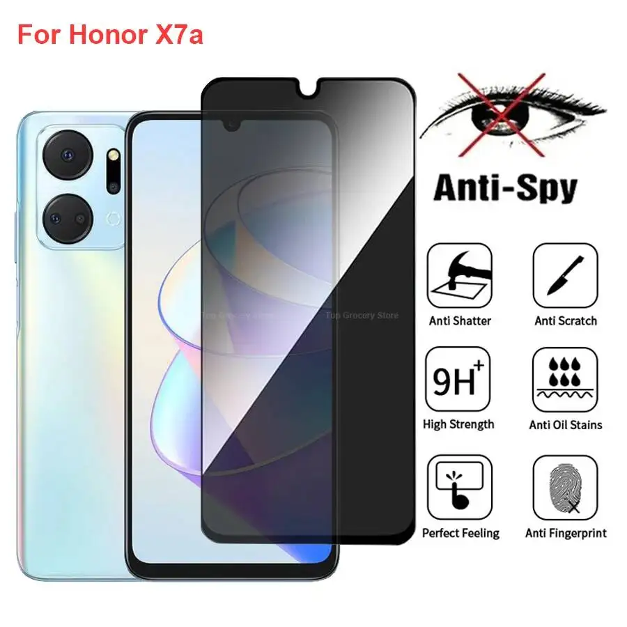 

RKY-LX2 Anti Spy Privacy Tempered Glass Protector Compatible For Honor X7a Full Cover Screen Phone Film