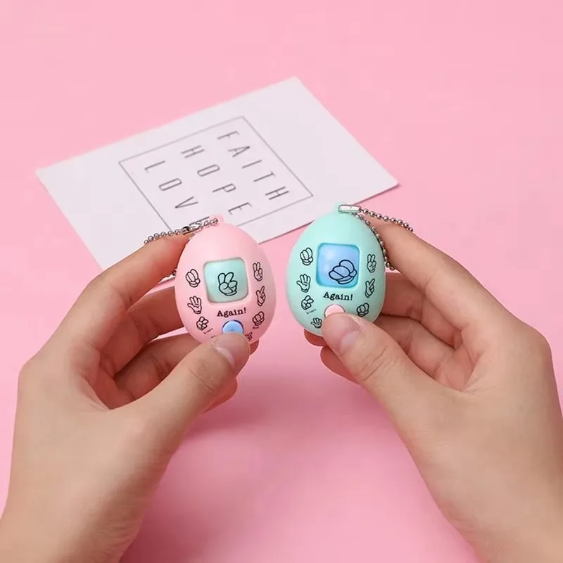 6pc família crianças pontas dos dedos jogos chaveiro rock papel tesoura jogar brinquedo colorido redondo ovo festa presente interativo brinquedo antiestresse