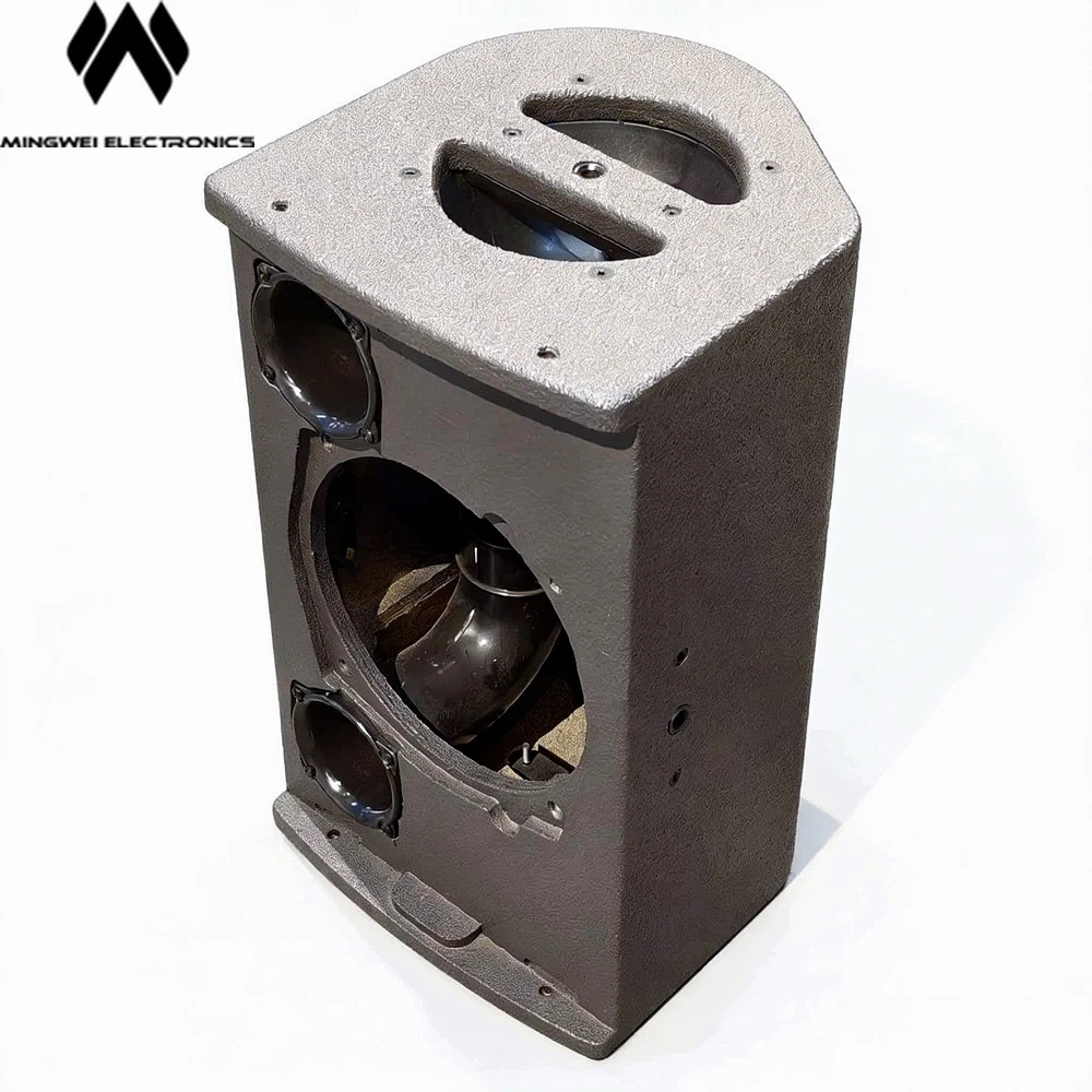 X8 8 Zoll Koaxial-Monitorlautsprecher Leeres Gehäuse Ohne Treiber Dunkelbraune Polyurea-Oberfläche