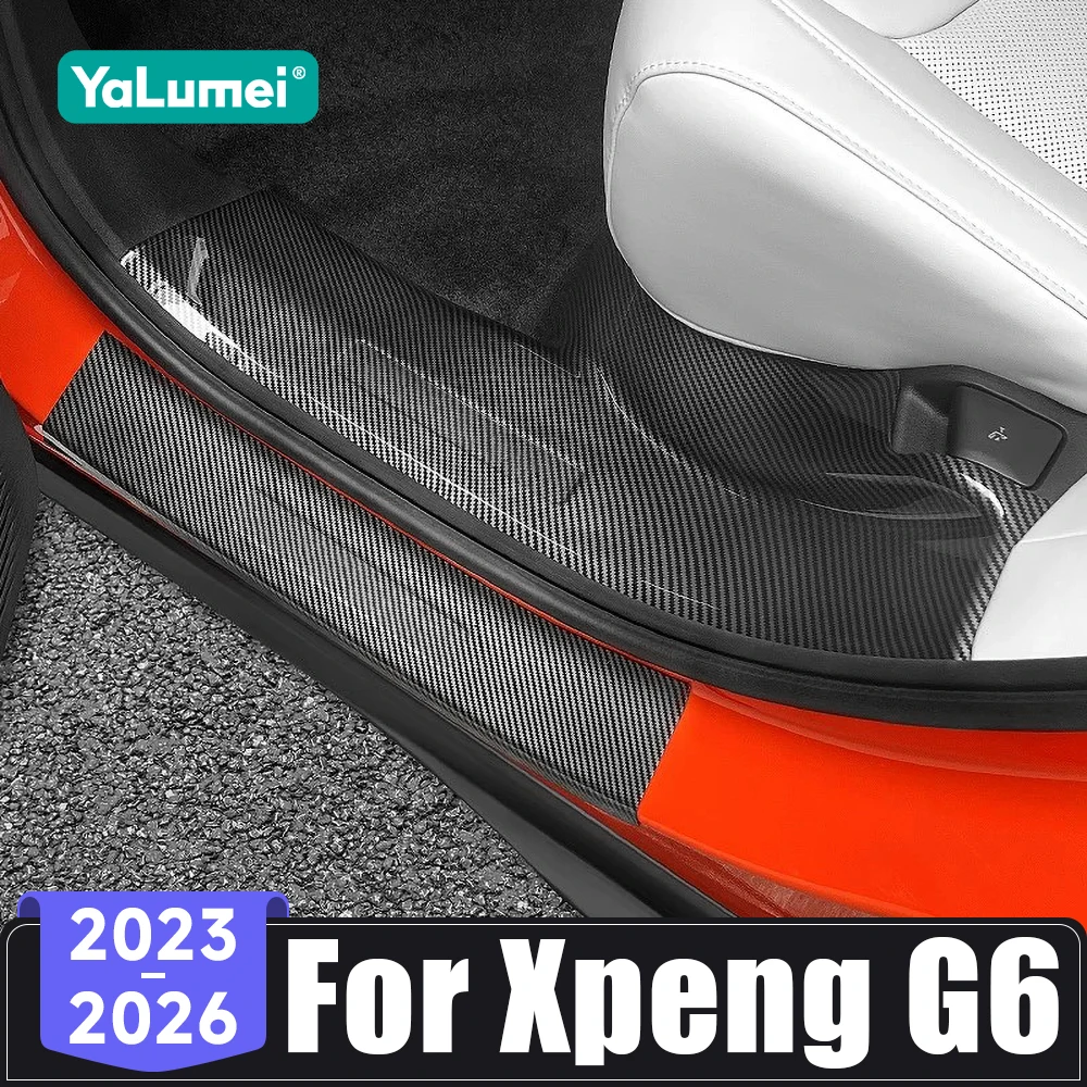 For Xpeng G6 2023 2024 2025 2026 ABS Plastic Car Door Sill Welcome Scuff Plate Cover Trim Sticker Protection Accessories