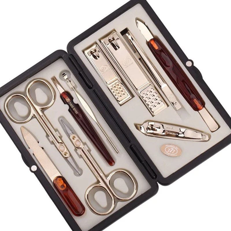 Gold-Plated 10-Piece Nail Clipper Set, Delicate Manicure Kit with Fine Workmanship, Sharp Durable Grooming Tools Gift Set