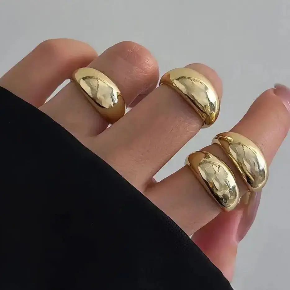 4 adet/takım Vintage Punk geometrik parmak yüzük kadın erkek parti için altın gümüş renk Knuckle ortak yüzükler setleri 2024 yeni takı