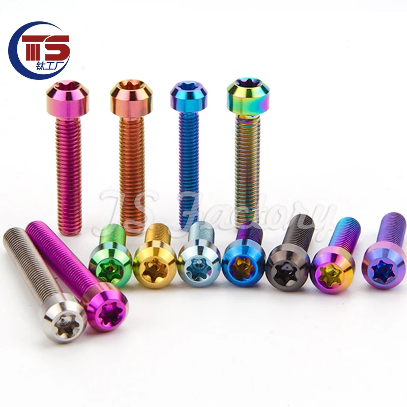 TS  10pcs Titanium Bolt M8X10-100mm Inner Torx Head Screw T40 for Bicycle and Motorcycle modification Caliper modification