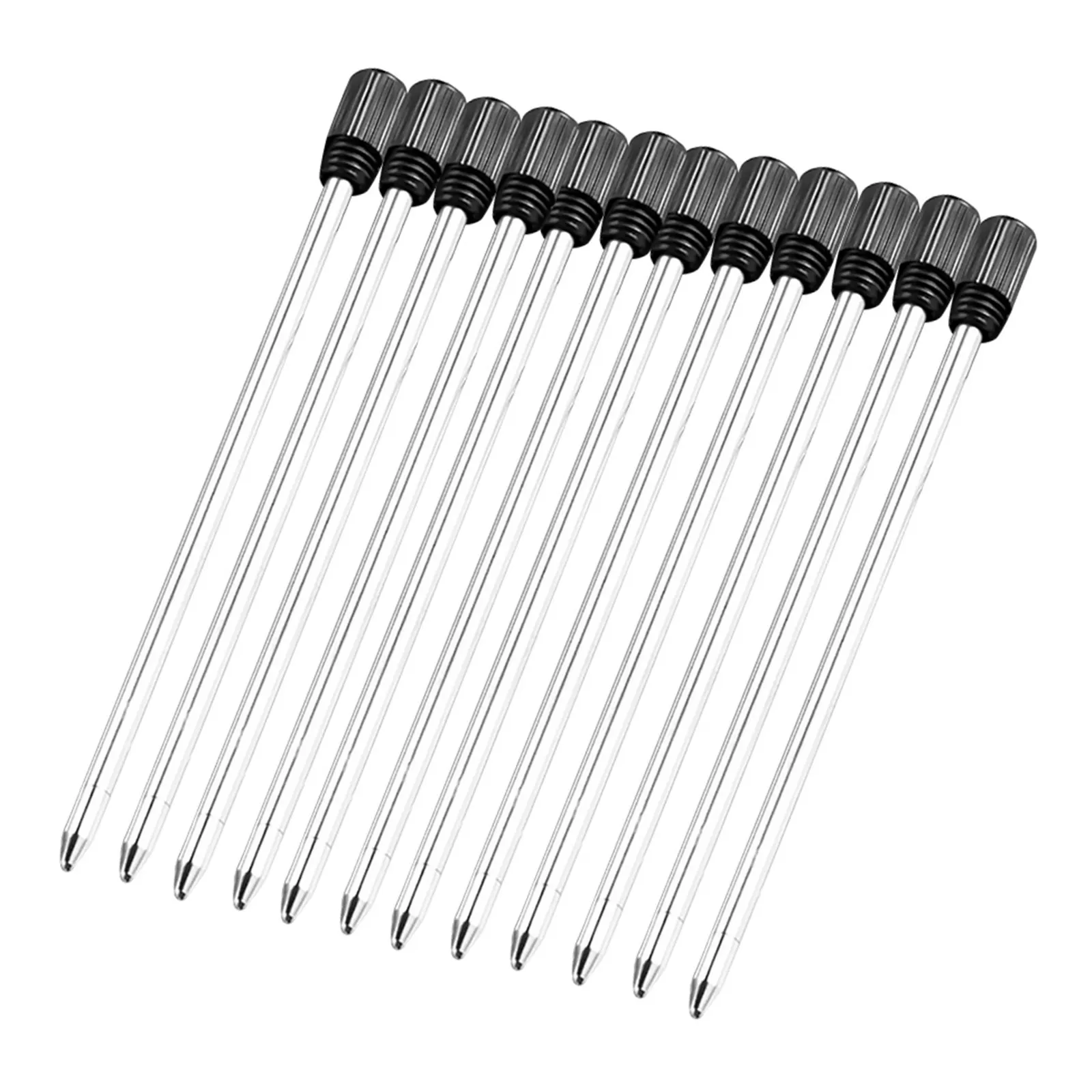 

12Pcs Pen Refills Black Ink Metal Ballpoint Refill Standard Size Suitable for Cross and Other Brand Pens Smooth Flow Writing