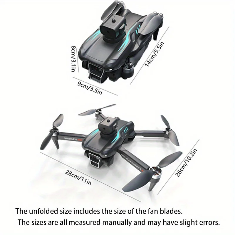 Dual Battery Drone com motor sem escova, Optical Flow Dual Camera, Quadcopter RC Toys, 1800mAh