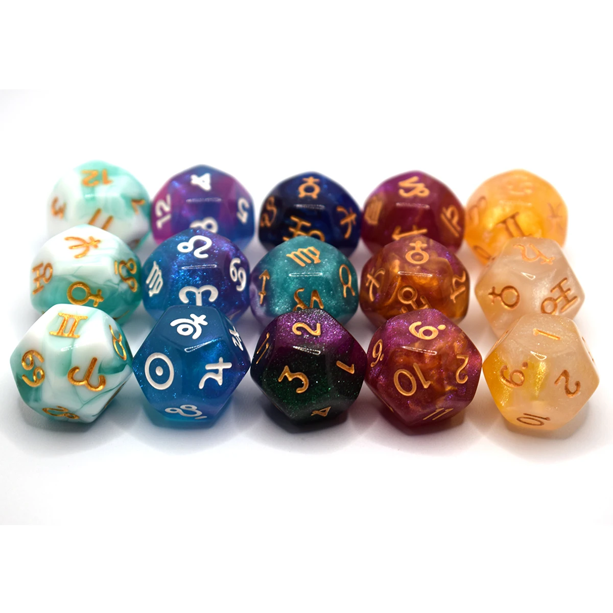 Tarot Dice Divination Dice Bones Tool Astrology Oracle Dices Accessories Stones Constellation Dice Mystery Game Cubes Kit