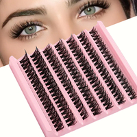 7 rows of 70clusters lashes, DD curly lashes extension, 8-16mm mixed 50P super volume curly hair cluster eye black