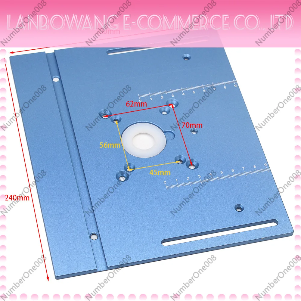 C8 Router Table Insert Plate Aluminum Table Saw Insert for Woodworking with Fence Push Block for Router Table