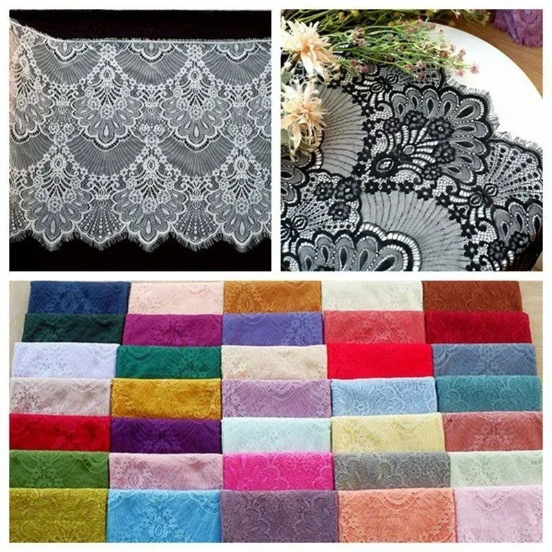 

3M X 43CM, New High-quality Eyelash Lace Decal Fabric Handmade DIY High-end Clothing Wedding Dress Splicing Accessories