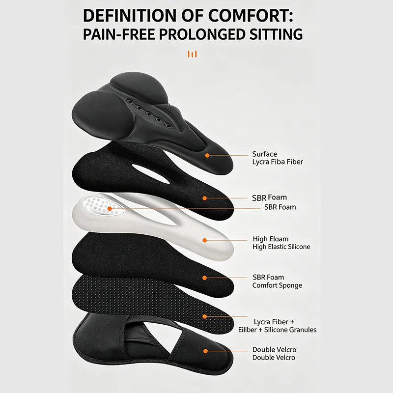 WEST BIKING Bicycle Saddle Cover Soft Silicone Sponge Bike Seat Cushion Breathable Bike Saddle Cushion Cover for MTB Road Bike view 5