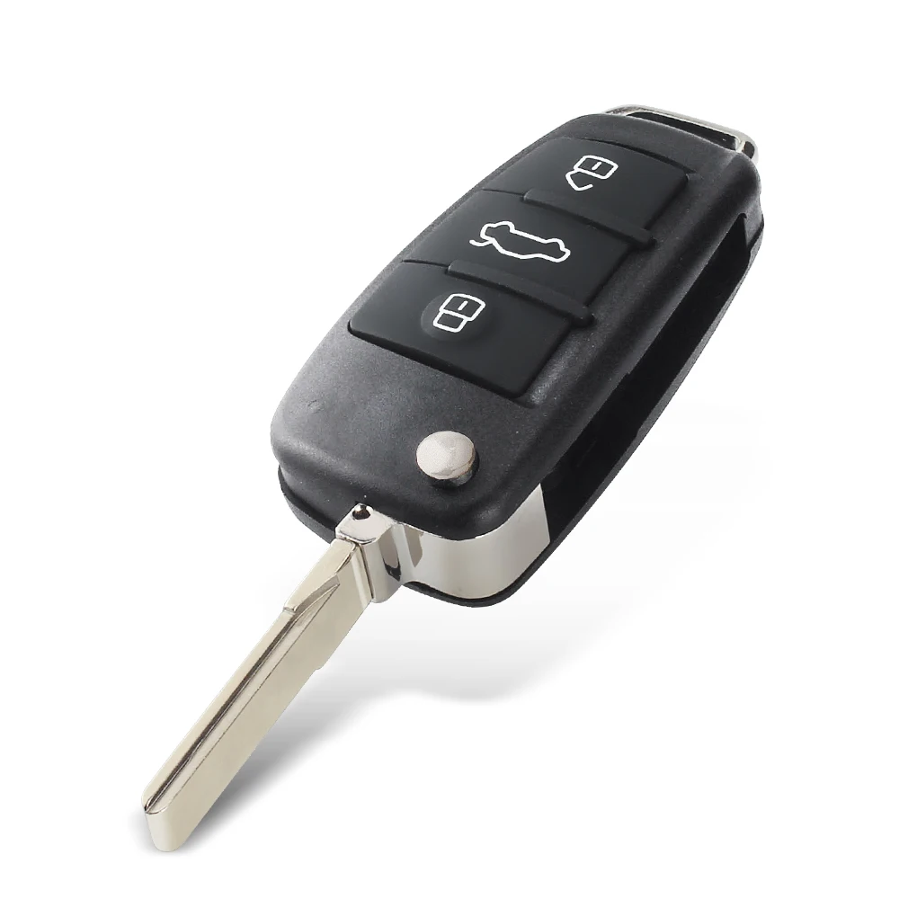 KEYYOU 3/4 pulsanti pieghevole telecomando Flip Car Key Shell Fob per Audi A2 A3 A4 A6 A6L A8 Q7 TT portachiavi sostituzione custodia vuota