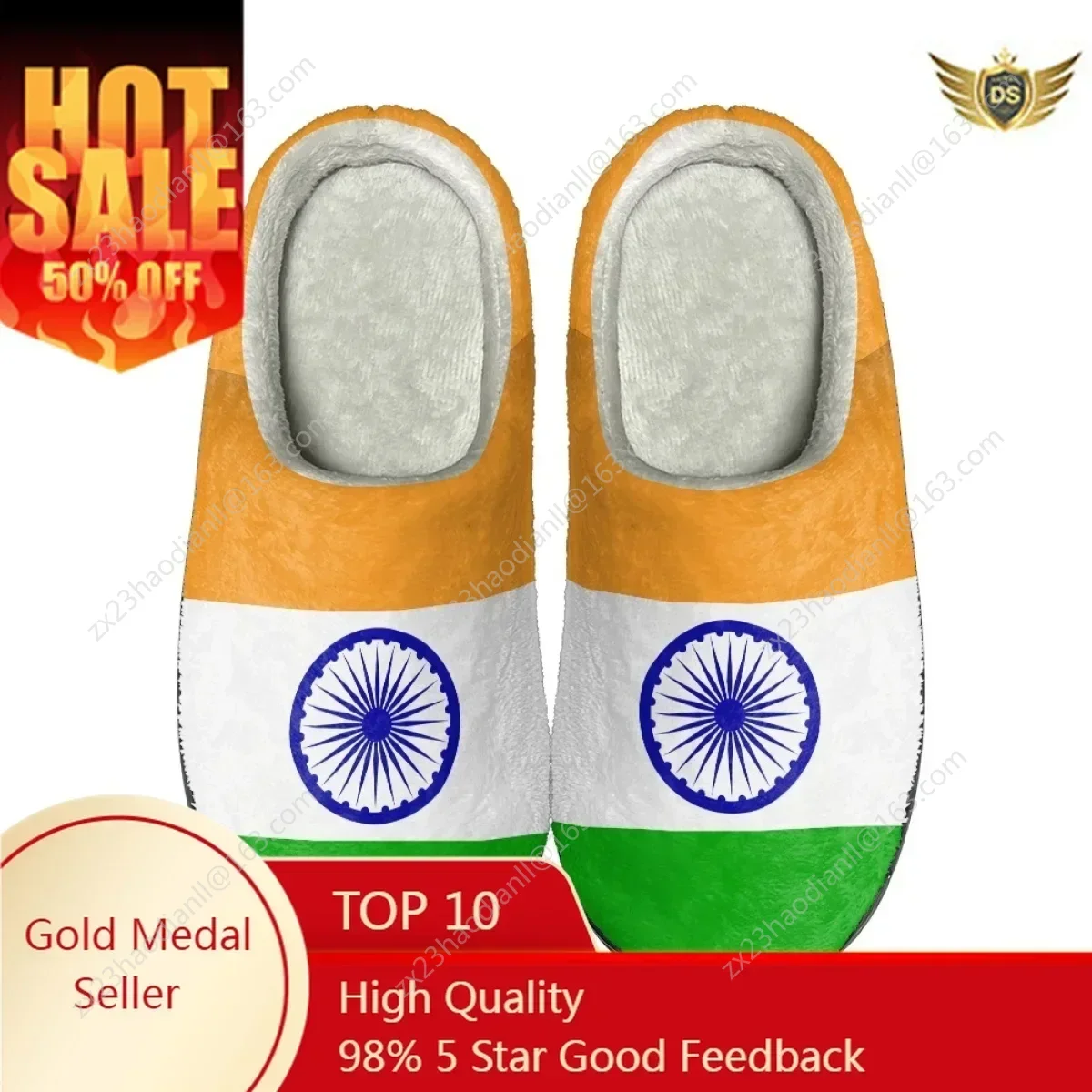 

Flag of India Design Non-slip Winter Cotton Slippers All-match Female Home Warm Shoes Print On Demand Indoor Comfortable Shoes