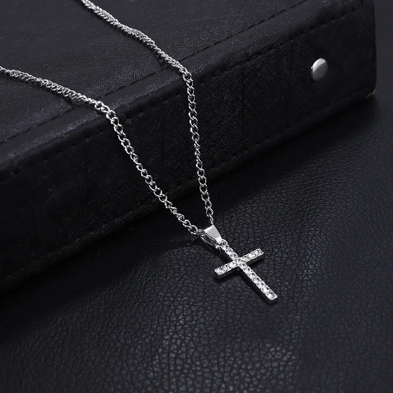 Hot Selling Jewelry Cross Pendant Necklace With Zircon Fashionable And Personalized Design Popular Hip Hop Neck Chain