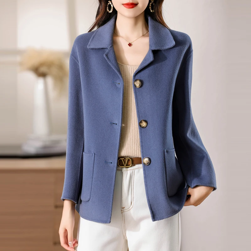 2025 Women's 100% Cashmere Thick Double sided Jacket Classic Multi functional Fashion Suitable for Business