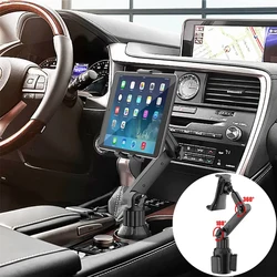 Tablet Cup Holder Mount 360 Adjustable Smartphone Holder Car 270 Tilt Bar Triangular Base Ram Mount Tablet Holder For SUVs