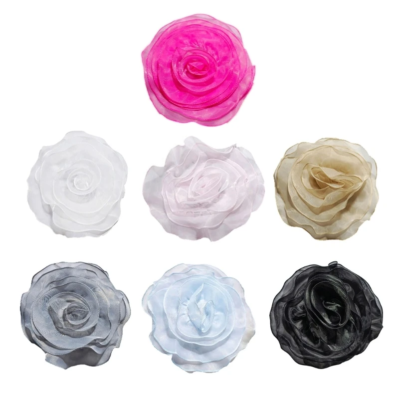 Elegant Flower Corsage Pin Adornment Eye catching Big Flower Lapel Pin Delicate Fabric Flower Brooch Pin Accessoy