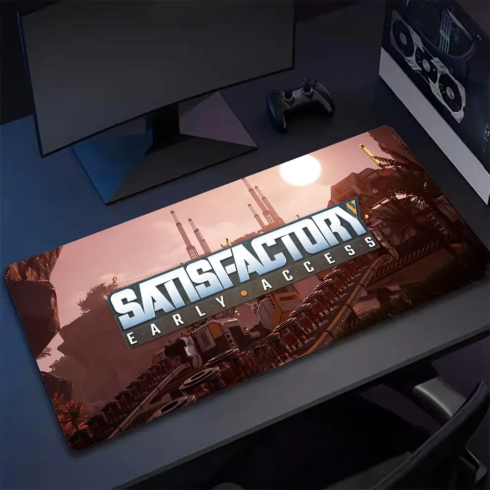 Anime Satisfactory Mouse Pad Keyboard Desk Mats, Kawai Rubber, Non-Slip Desk Mat, XXL90x40cm