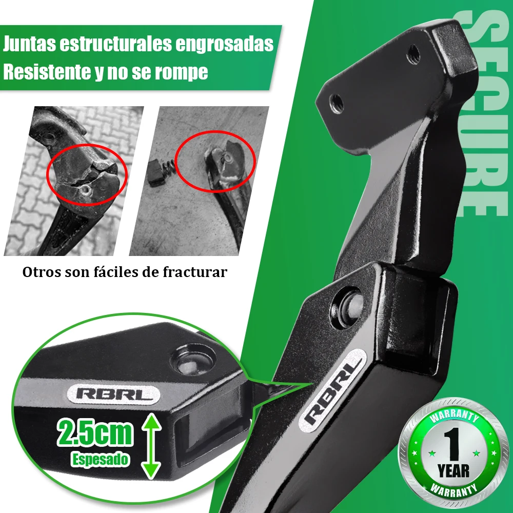 Soporte de bicicleta RBRL, soporte ajustable para bicicleta de montaña, aleación de aluminio, soporte lateral grueso para bicicleta eléctrica de carretera de 24-29"