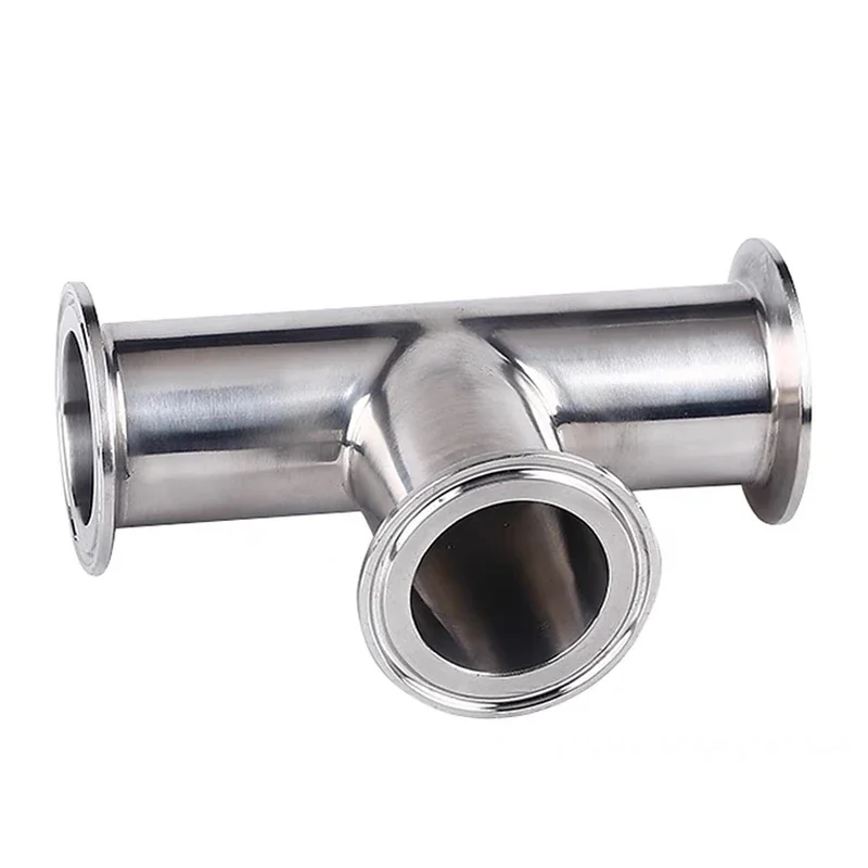 1Pcs 19mm-108mm O/D 304 Stainless Steel Sanitary Ferrule 3 Way Tee Connector Pipe Fitting 1.5\