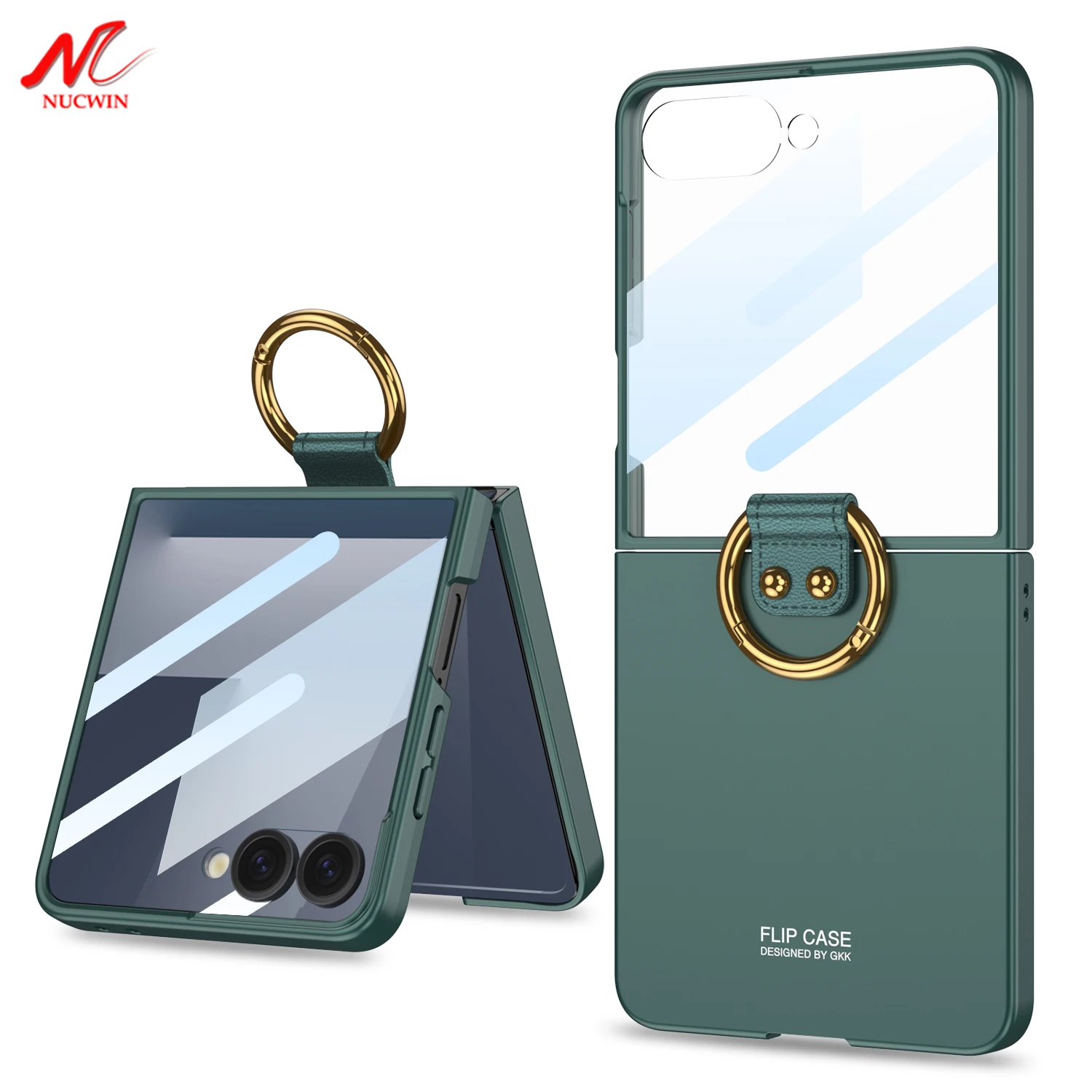 

Business Ring Holder Case for Samsung Galaxy Z Flip 7 Slim Matte Ultra Thin PC Built-in Screen Protector Cover for Galaxy ZFlip7