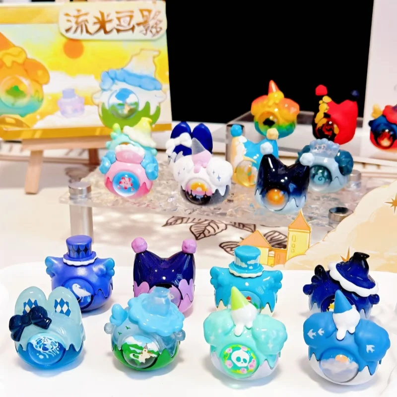 Оригинальные клубничные муссеты Downy, течетный свет и рисунок, серия теней, милая глухая коробка с фасолью, коллекционные фигурки, модный подарок